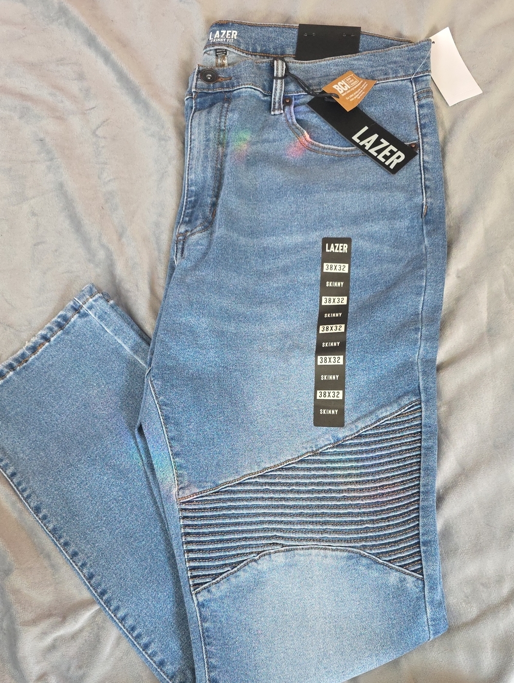 LAZER Men’s Skinny Jeans in Light Blue